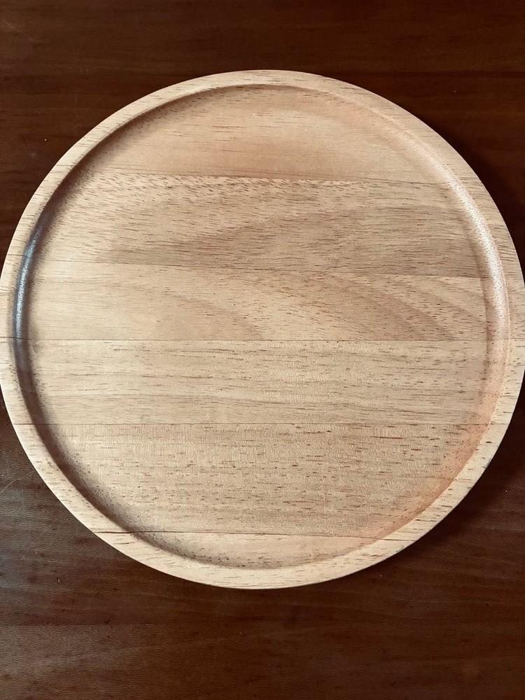 Natural Wood Tray Showa Style Tray Round Tray Japanese Tableware Made in Japan