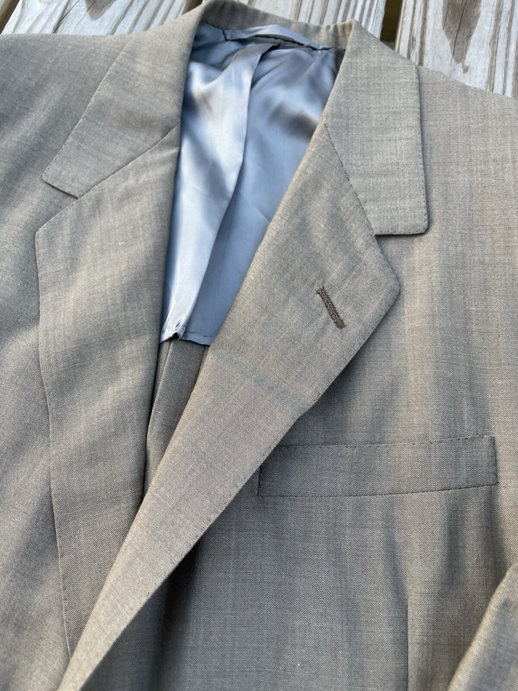 Oxxford Clothes Aristocrat Sportcoat 44 Khaki Unstructured Shantung-Like Blazer