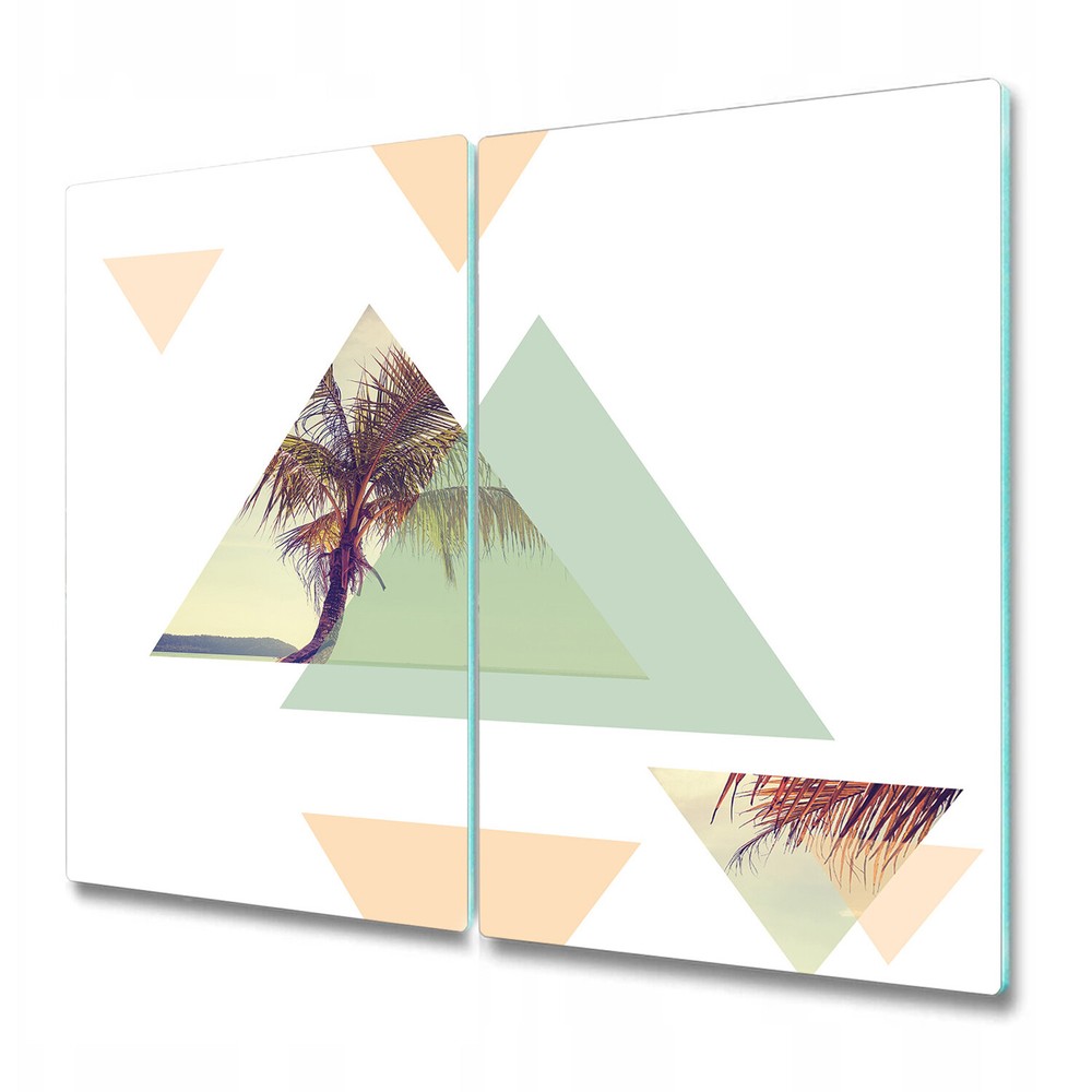 Tempered Glass Chopping Cutting Board Worktop Saver Palms Composition 2x30x52