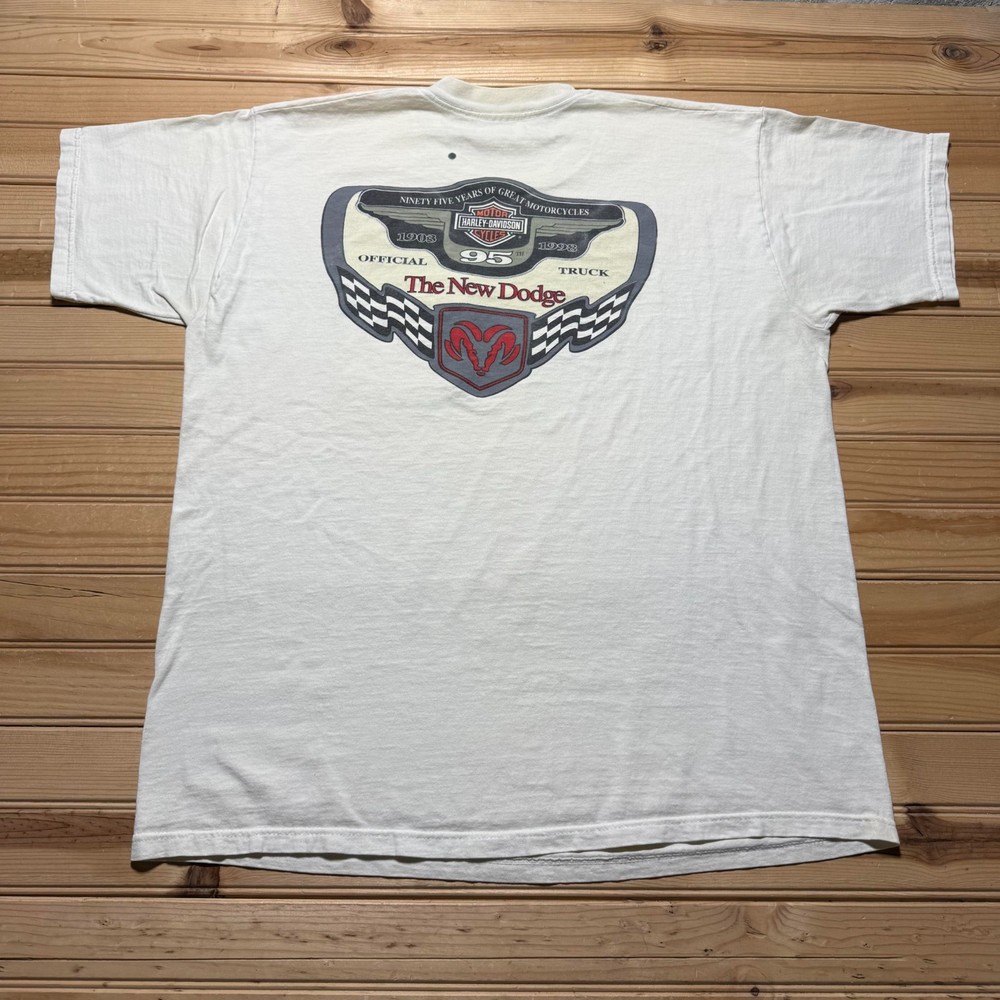 Vintage 1998 Harley-Davidson 95th Anniversary The New Dodge Pocket T-Shirt XL