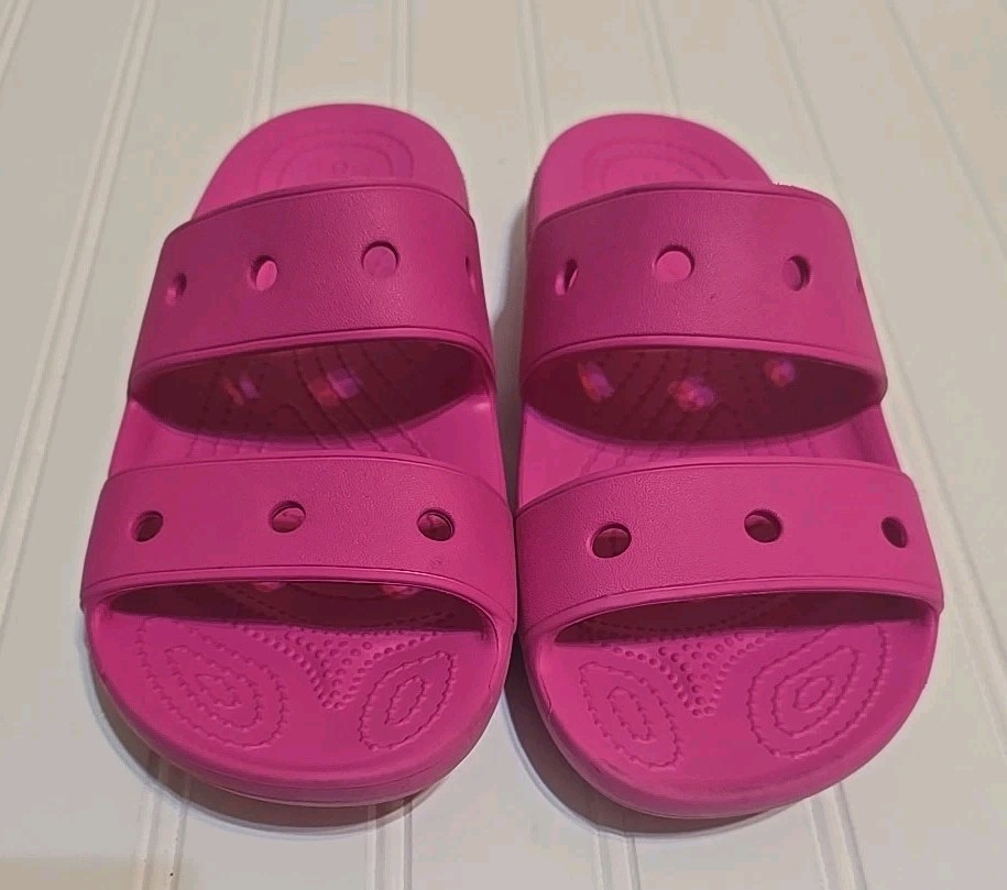 Crocs Classic Platform Slide Junior 5 Pink Outdoor EXCELLENT CONDITION