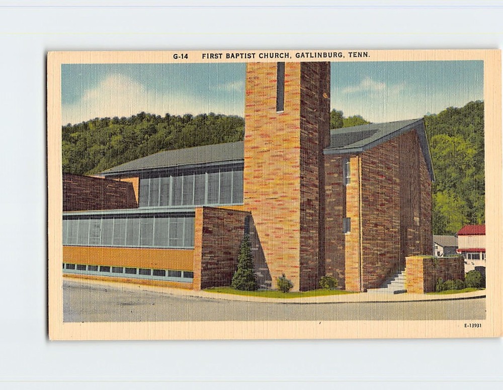 Postcard First Baptist Church Gatlinburg Tennessee USA