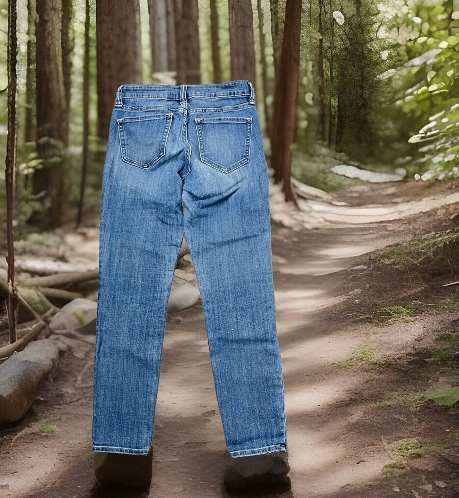Rock Star Old Navy Jeans Skinny Low Stretch Stone Blue Denim Retro Women Size 6