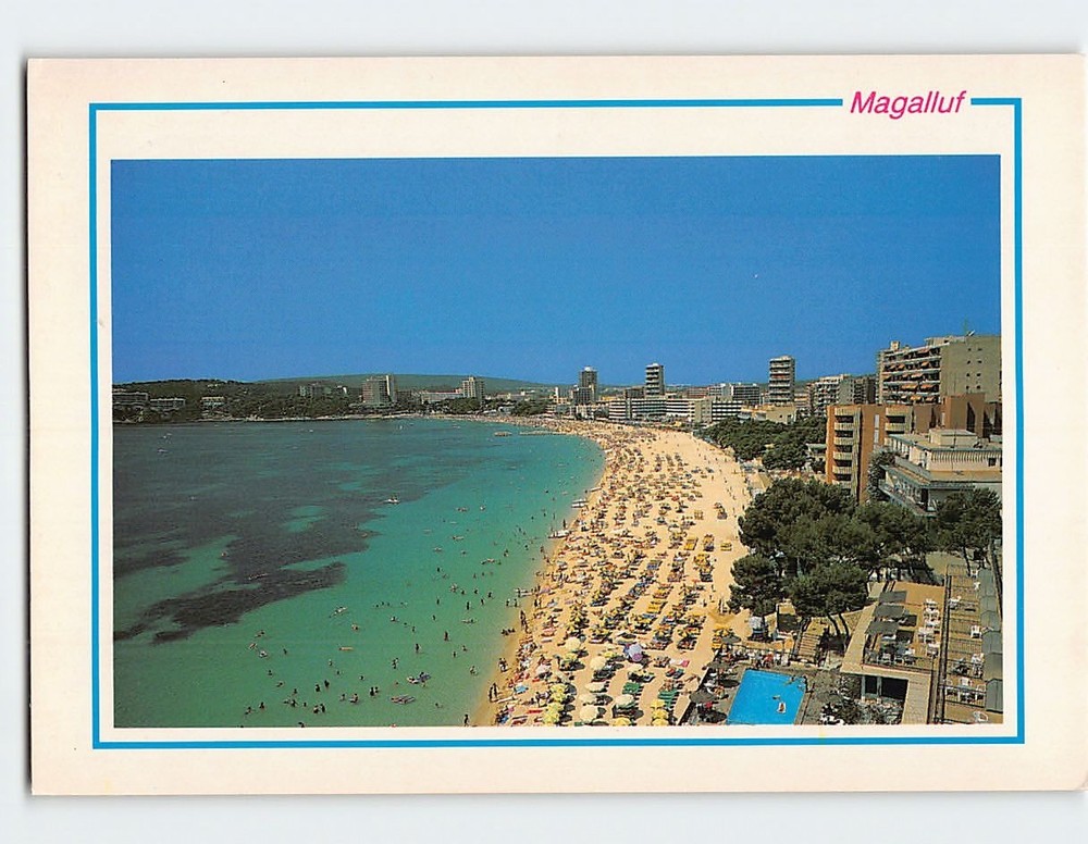 Postcard Beach Scene Magalluf Mallorca Spain