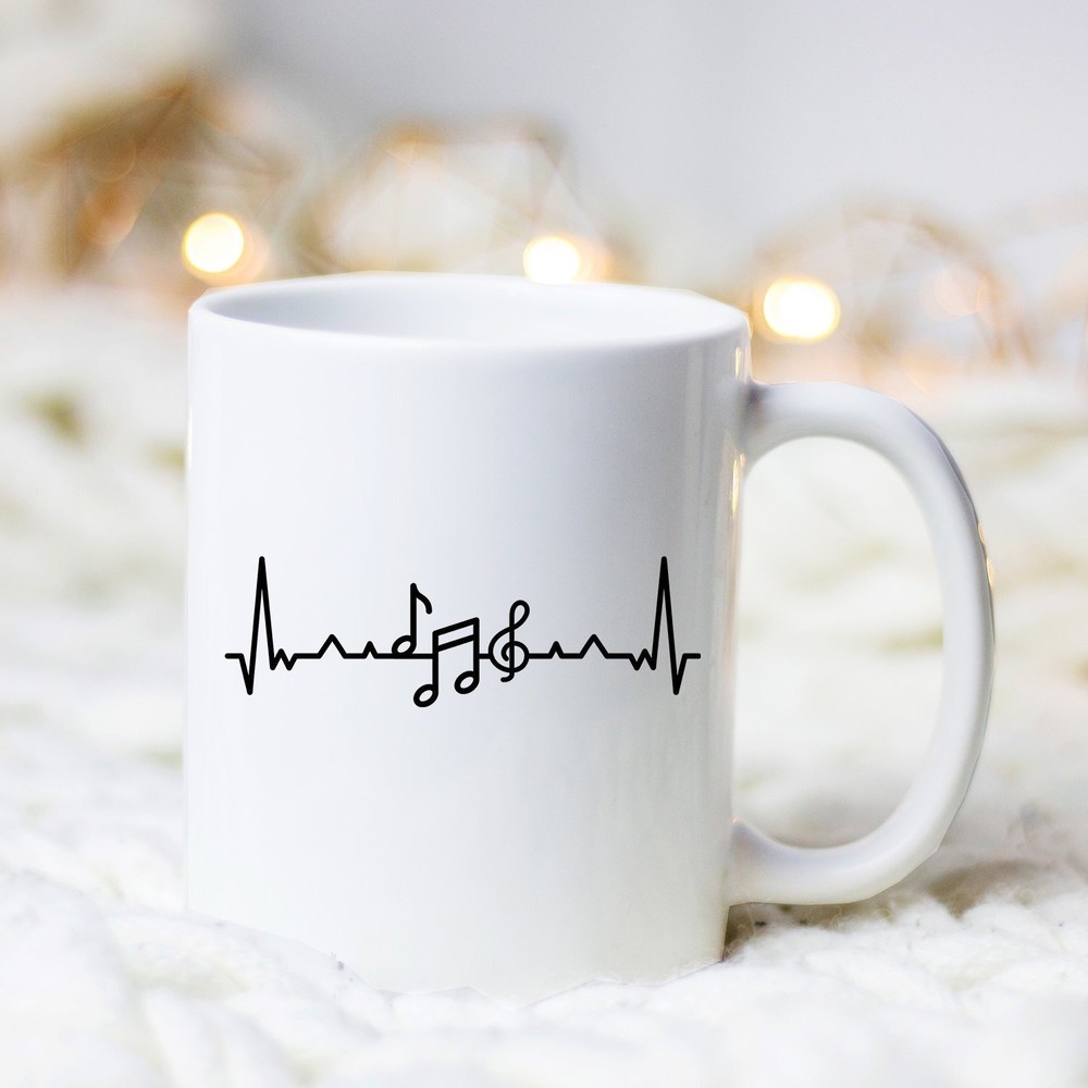 Personalized Heartbeat Music Mug - Perfect Gift for Musicians & Teachers
