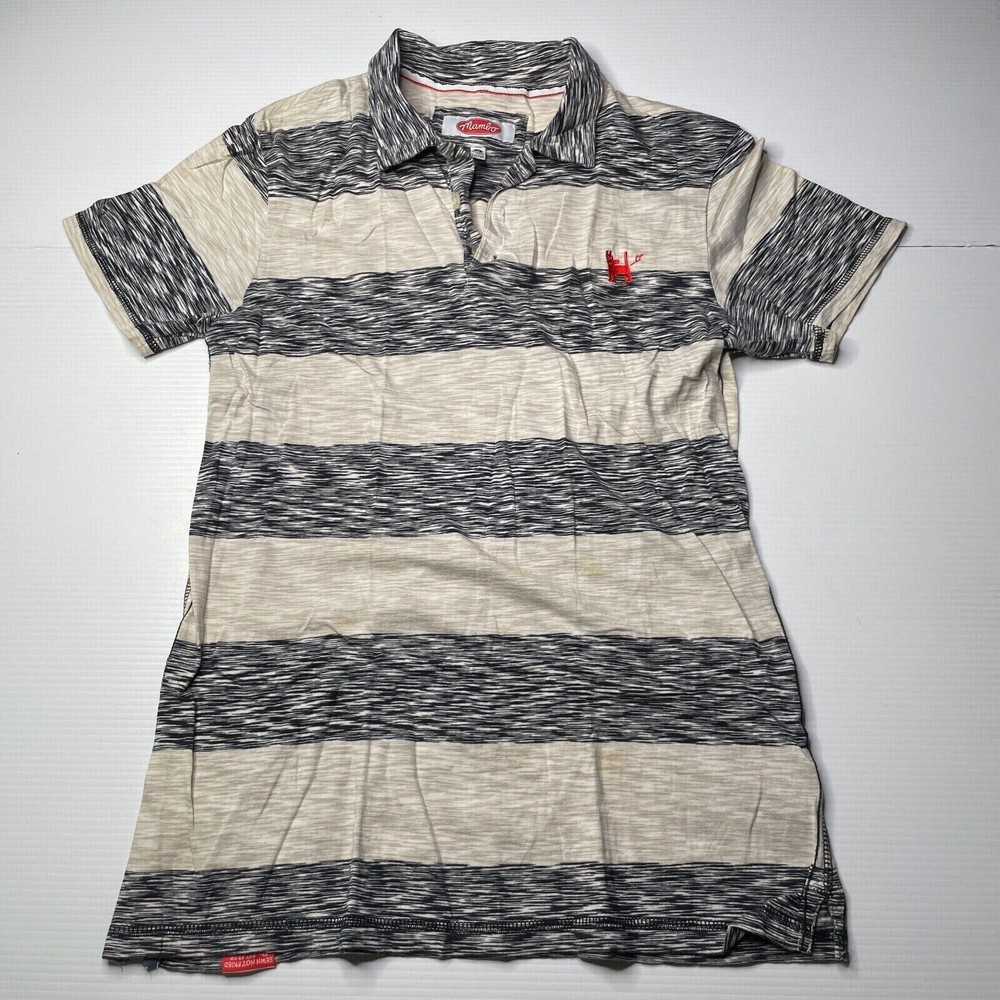 Mambo Striped Logo Polo Shirt Mens Size S Casual Style Summer Fashion Fit