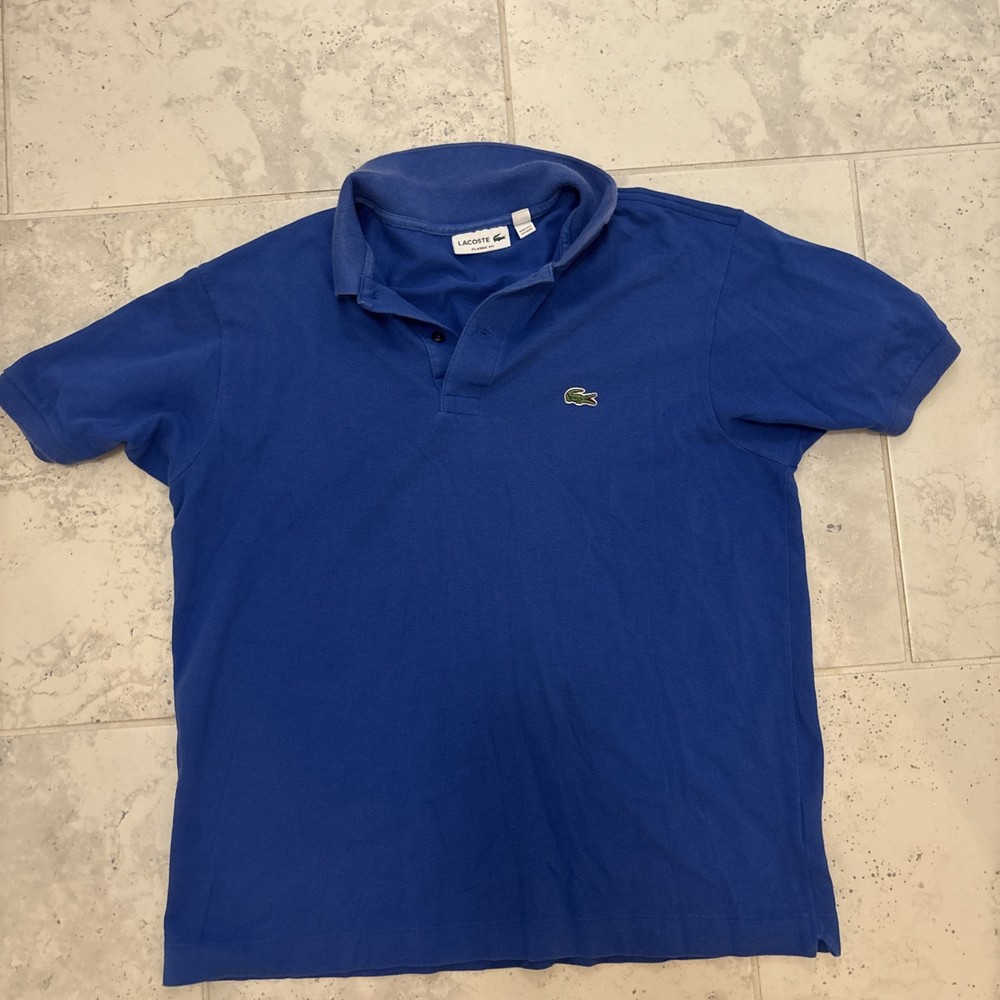 Lacoste Blue Classic Fit Short Sleeve Polo Shirt Size US L Casual