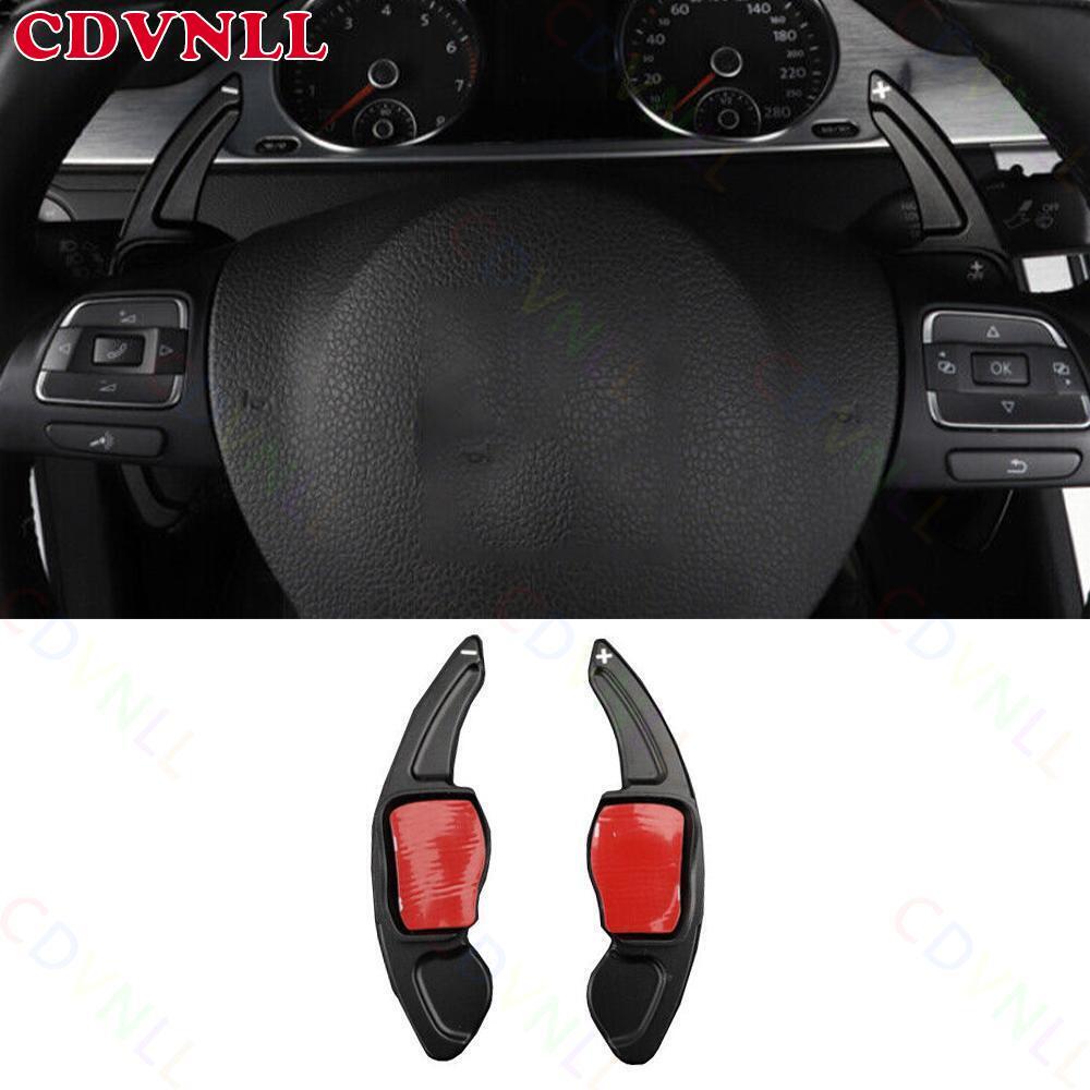 For Volkswagen CC 2012-2017 Black Aluminum Car Steering Wheel Shift Paddle Trim