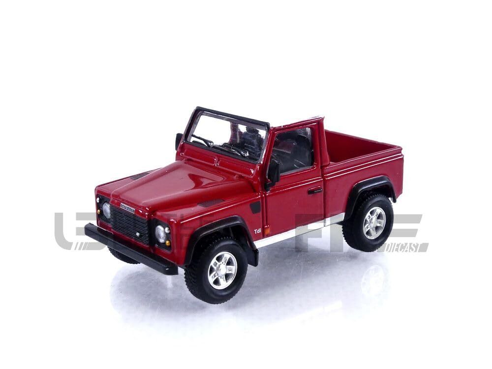 TrueScale Miniatures MINI GT 1/64 Land Rover Defender 90 Pickup Masai Red LHD