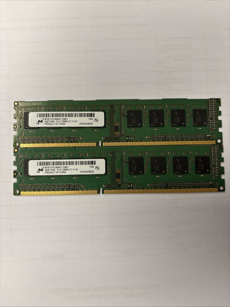 Micron 8GB (2X4GB) 1Rx8 PC3-12800U COMPUTER RAM Desktop Memory