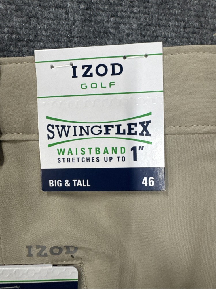 NWT IZOD Men's Golf Swingflex Short 42 UPF 40 Stretch Wicking Gripper Waistband