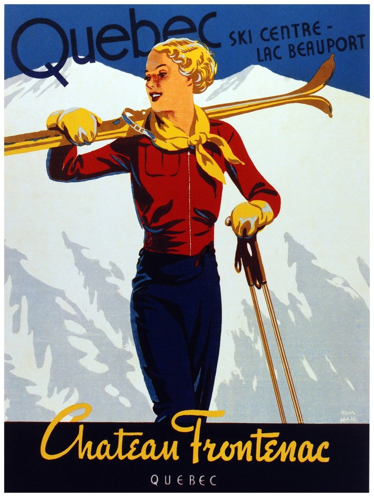 7594.Украшение плакат.Домашняя комната стены искусства дизайн печати.Квебек канадский лыж