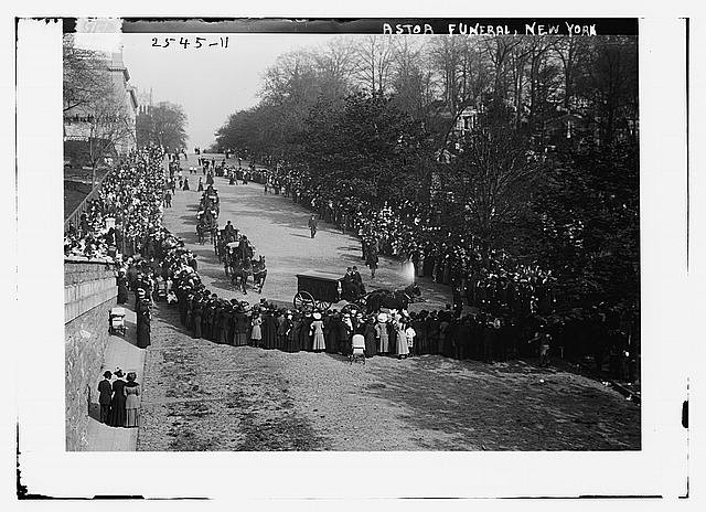 Photo:Astor Funeral,New York,N.Y.,mourning,procession,people,1910-1915