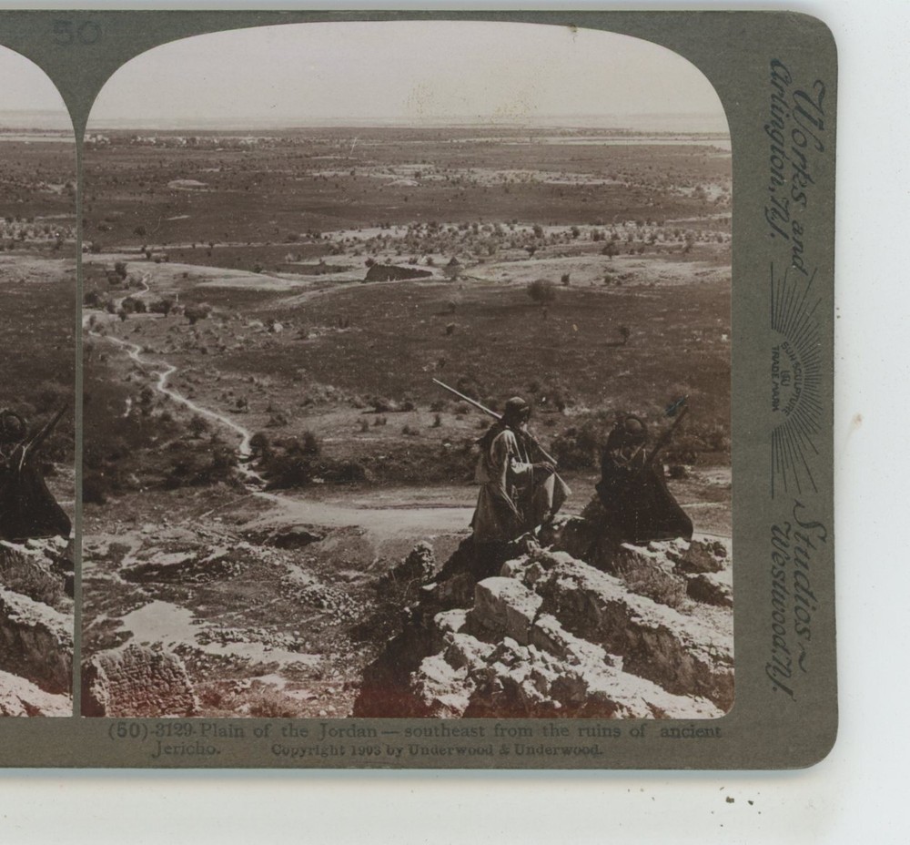 Plain of Jordan from Ruins Jericho Palestine Underwood Stereoview
