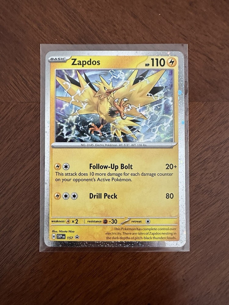 Pokemon TCG Zapdos Cosmo Holo SVP 157 Black Star Promo Surging Sparks NM