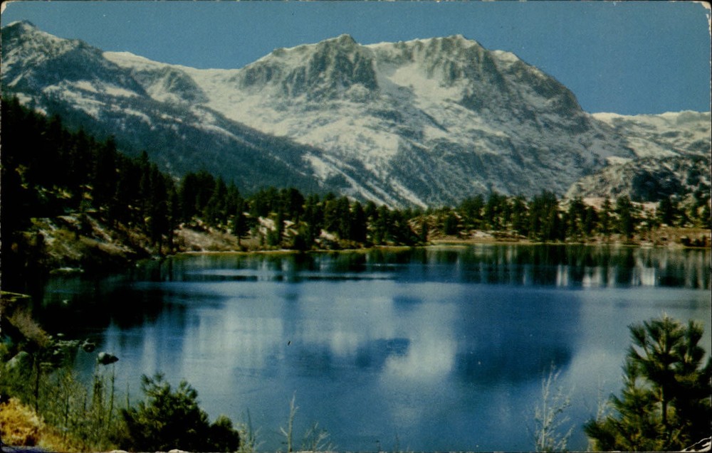 June Lake Carson Peak High Sierras vintage postcard s411
