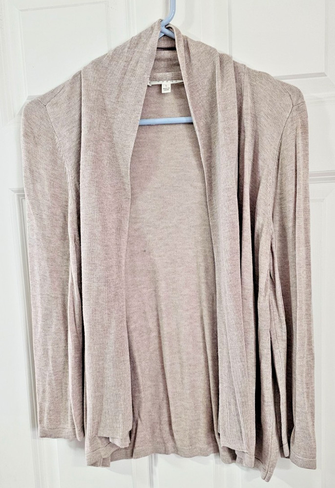 Cyrus Women's Beige Open Front Cardigan Size L