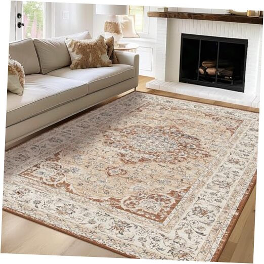 6x9 Non Slip Soft Low Pile Machine Washable Area Rug
