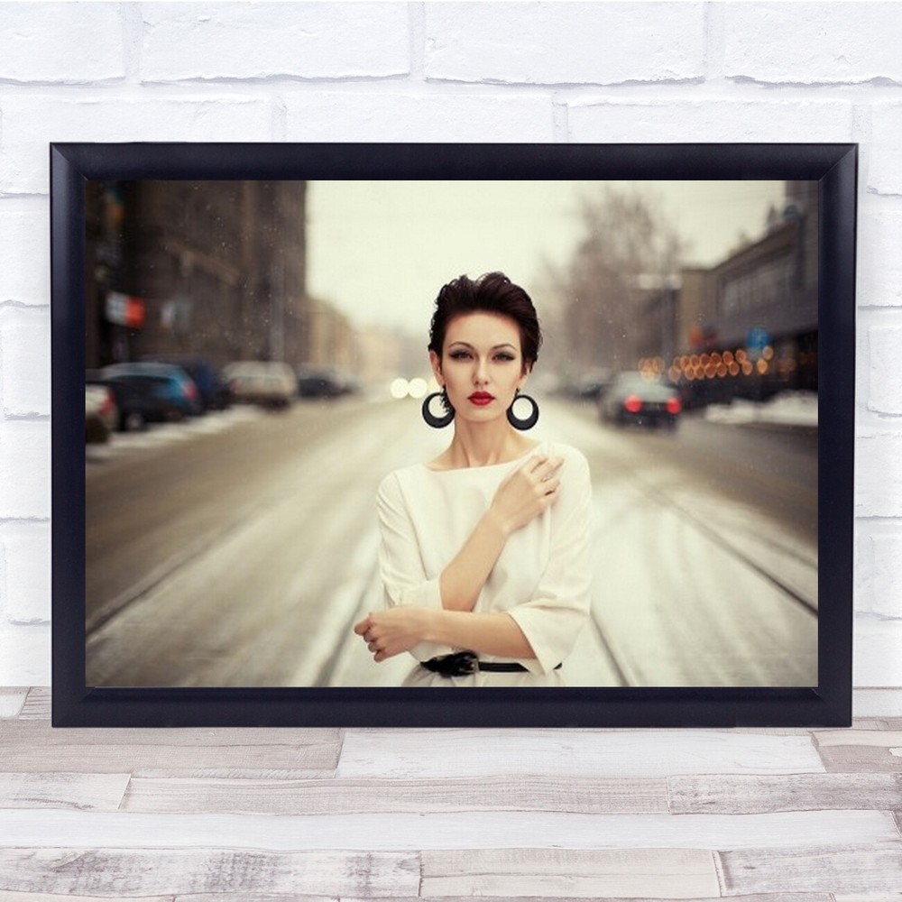 Nastya Portrait Outdoors Outside Street Road Traffic Woman Wall Art Print