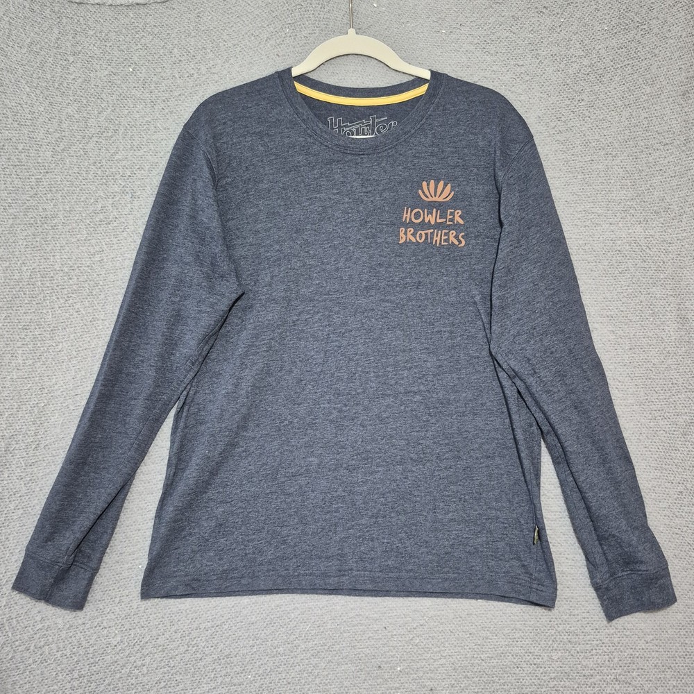 Howler Brothers Men's Cotton Blend Graphic Long Sleeve Crew Neck T Shirt Medium