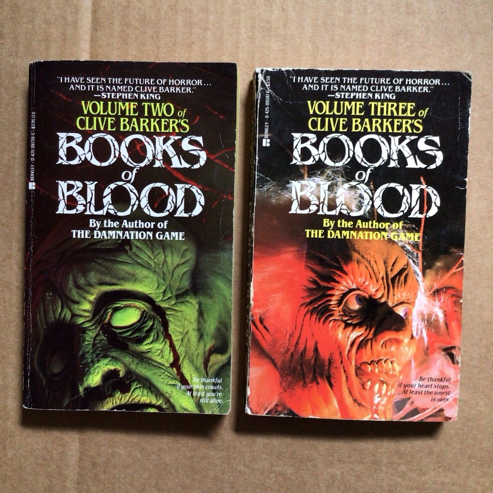 The Books of Blood by Clive Barker - Volumes 2 & 3 Berkley Horror MPB Lot