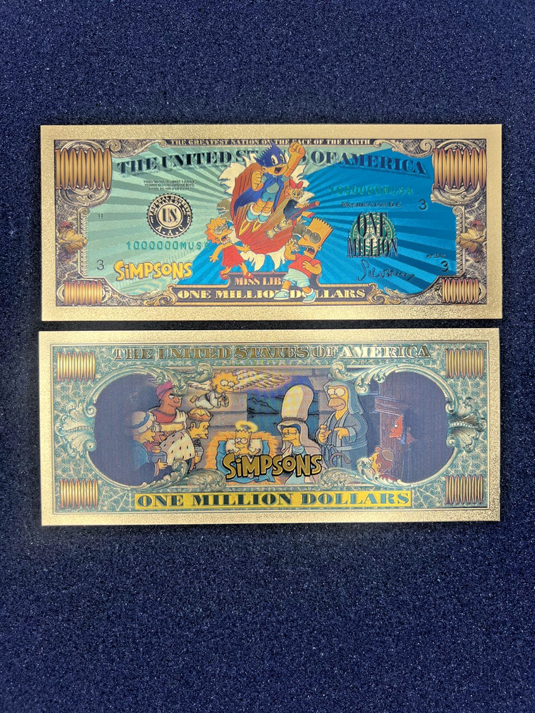 Bart & Lisa - 24k Gold Foil Banknote - The Simpsons Show