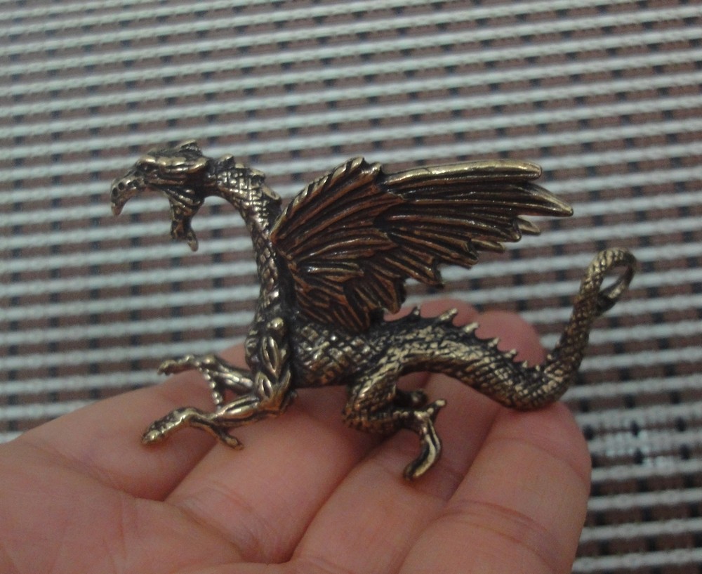 Solid Brass Figurine Copper Pterosaur Flying Dragon Statue for Home Decor
