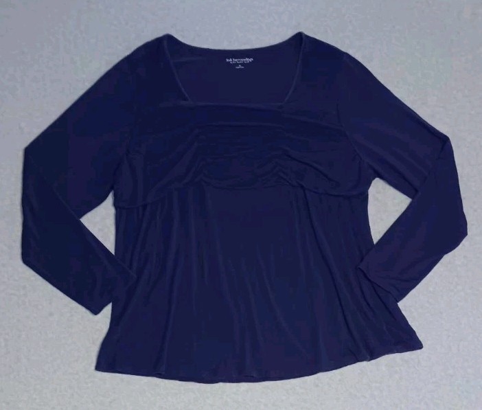 Soft Surroundings Long Sleeve Slouch Tunic Blouse Womens Size 3XL Blue...