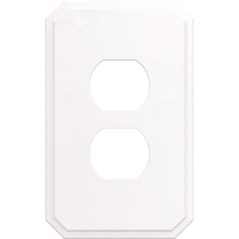 3-Pack White Stepped Geometric Outlet Covers 1-Gang Concealed Mount