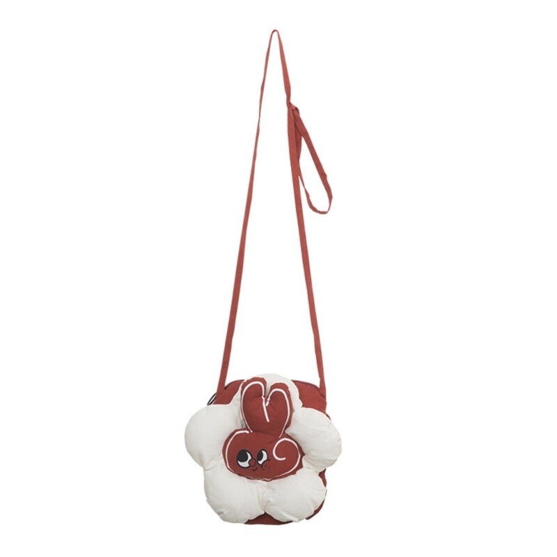 Womens Rabbit Shoulder Bag Flower Shape Crossbody Bag Small Bag Ins