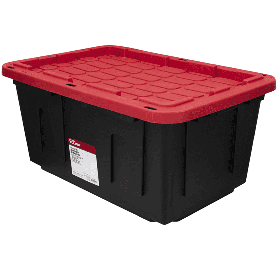 Hyper Tough 27 Gallon Large Plastic Storage Bin with Snap-On Lid