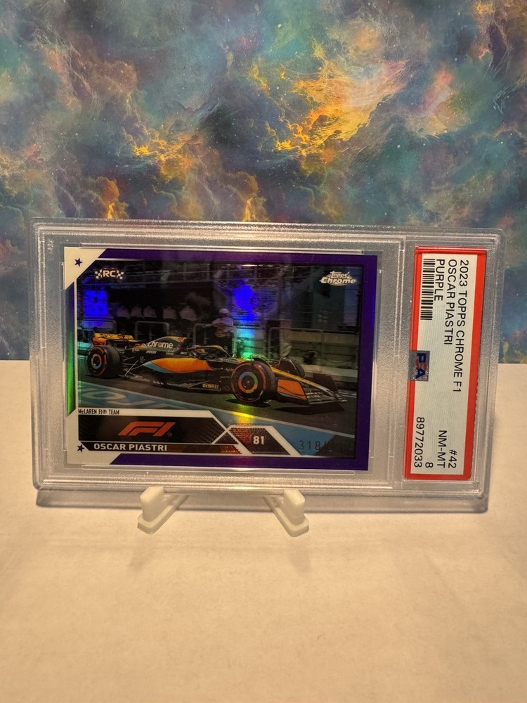 Oscar Piastri 2023 Topps Chrome Formula 1 Purple Refractor /399 RC