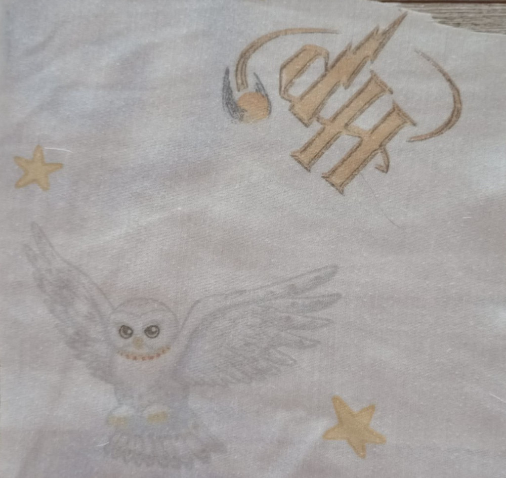 harry potter owl  hedwig fun fabric length 6.5 x 6 inch 1pc