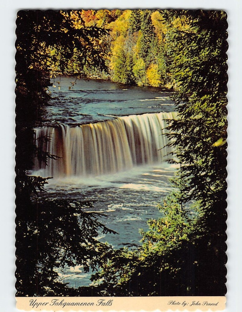 Postcard Upper Tahquamenon Falls Paradise Michigan USA