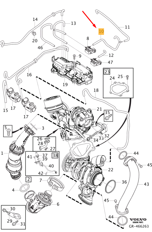 VOLVO V60 MK1 Water Bypass Hose 31359846 Genuine OEM Replacement