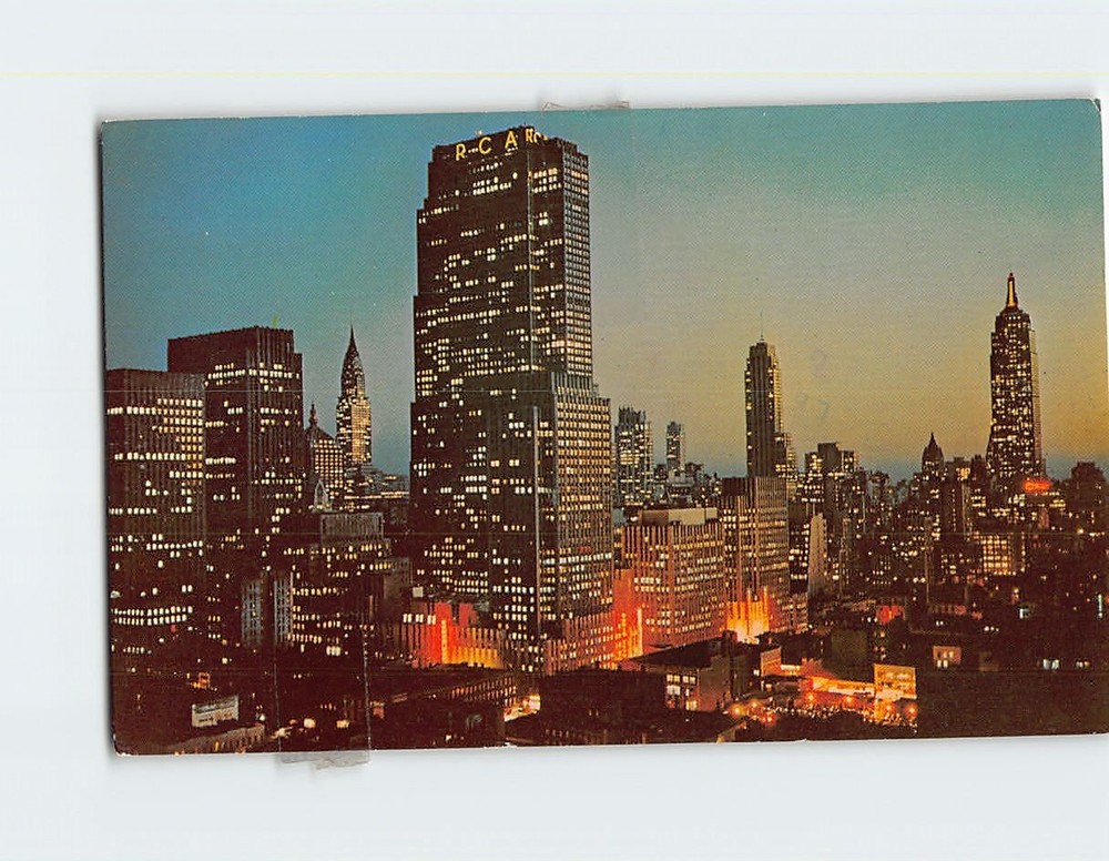 Postcard Midtown Manhattan At Night NYC NY USA