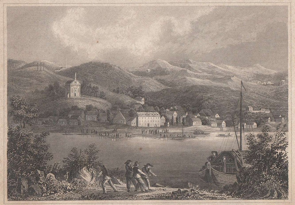 1850 Antique Steel Engraving of Batina Danube and Kiskoszeg Historical Map Art Detail