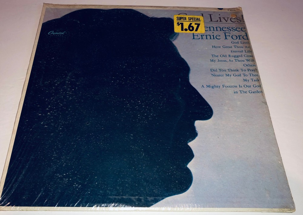 Tennessee Ernie Ford God Lives Southern Gospel Music Record Album Vinyl LP 33