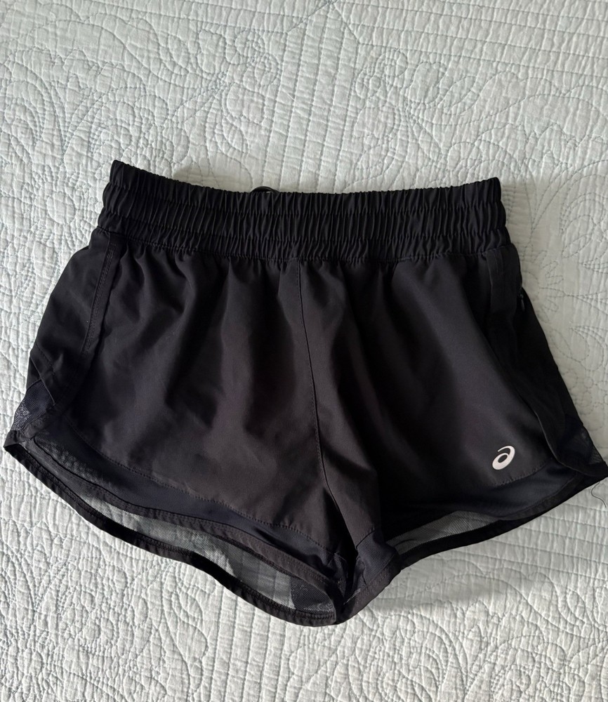 ASICS Womens Black Running Shorts Size XS Athletic Performance Gym Workout