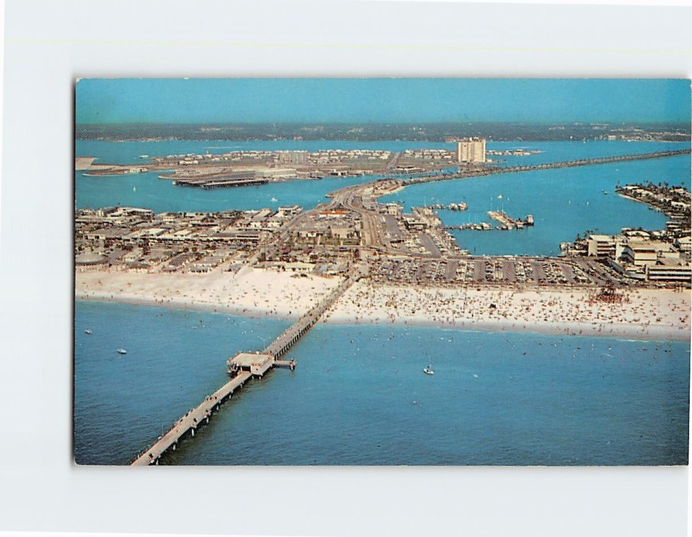 Postcard Aerial View Clearwater Beach Florida USA