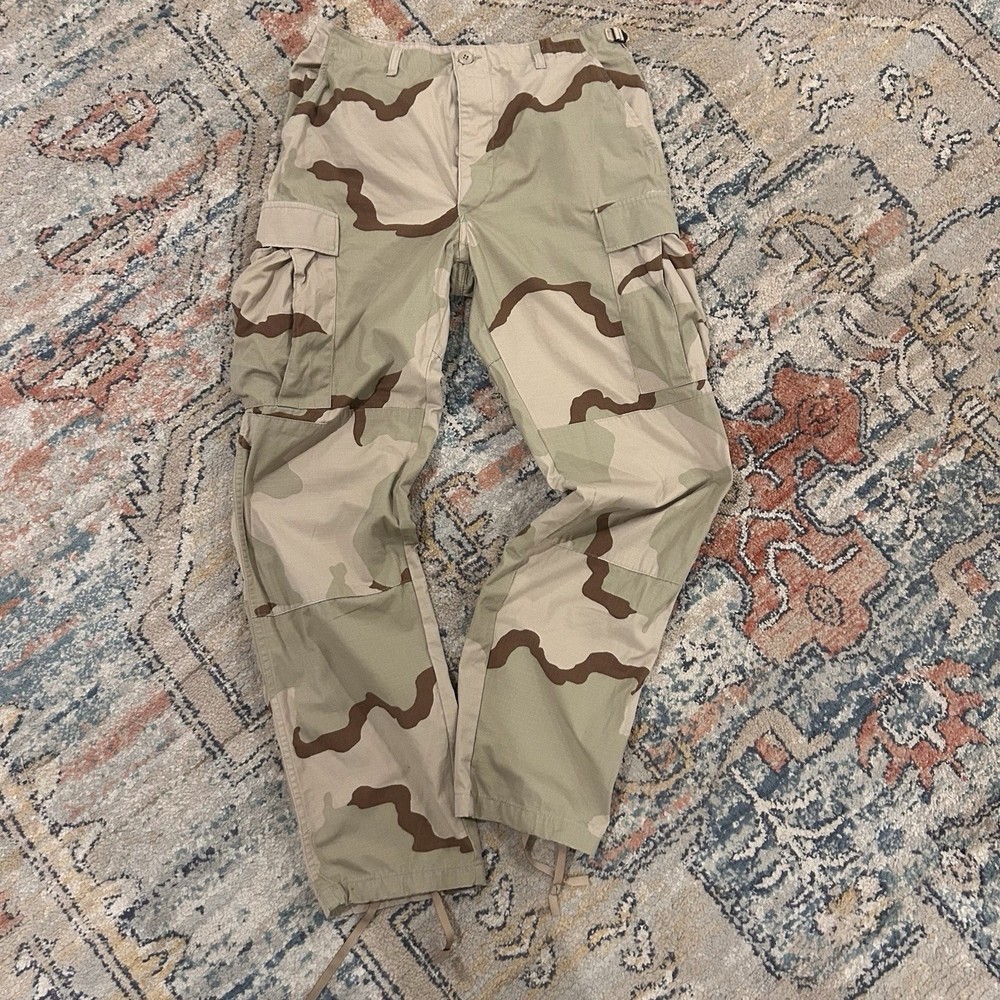 Vintage Desert Storm Camo Trousers US Military Pants Mens Medium Reg BDU Cargo
