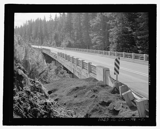 2. General perspective view of the North Santiam River Bridge, view looking
