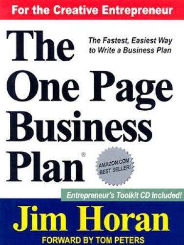 The One Page Business Plan for the Creative Entrepreneur - Paperback - GOOD