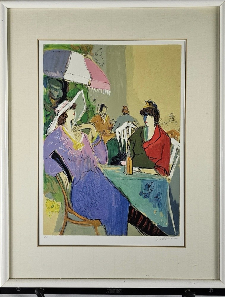 Isaac maimon “Happy Hour” Signed Artist Proof Serigraph - Framed, Ready To Hang