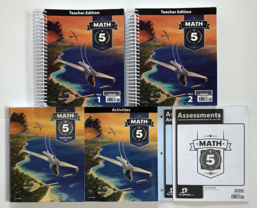 BJU Bob Jones 5th grade MATH 5 Student Worktext Teacher Edition COMPLETE KIT