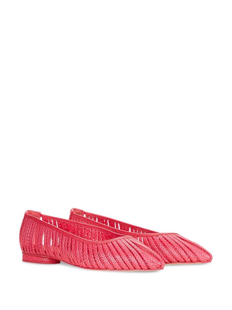 CULT GAIA Womens Camellia Pink Raffia Leena Pointed Toe Slip On Flats 37.5