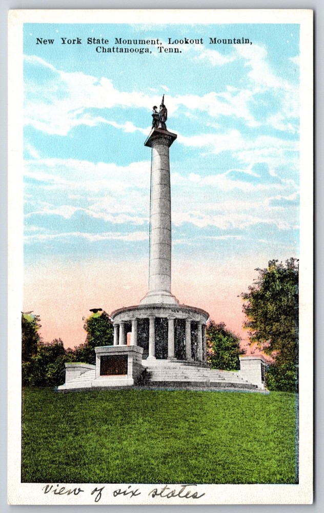 Military~Chattanooga Tennessee~New York State Monument @ Lookout Mtn~Vintage PC