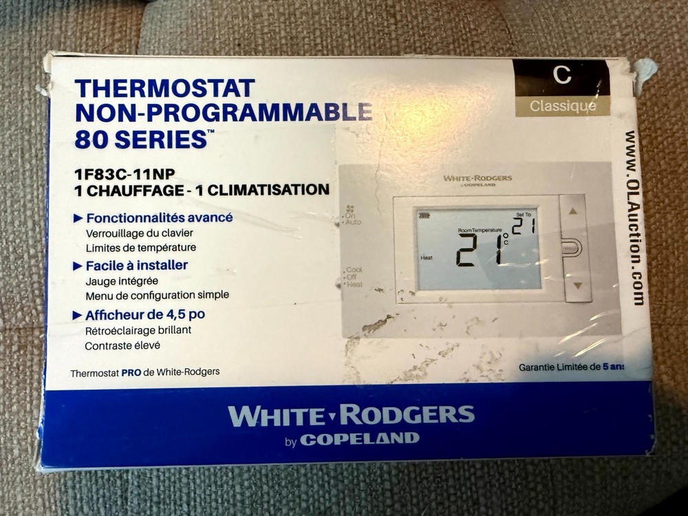Emerson  1F83C-11NP 80 Series Non-Programmable Thermostat, 1Heat-1Cool