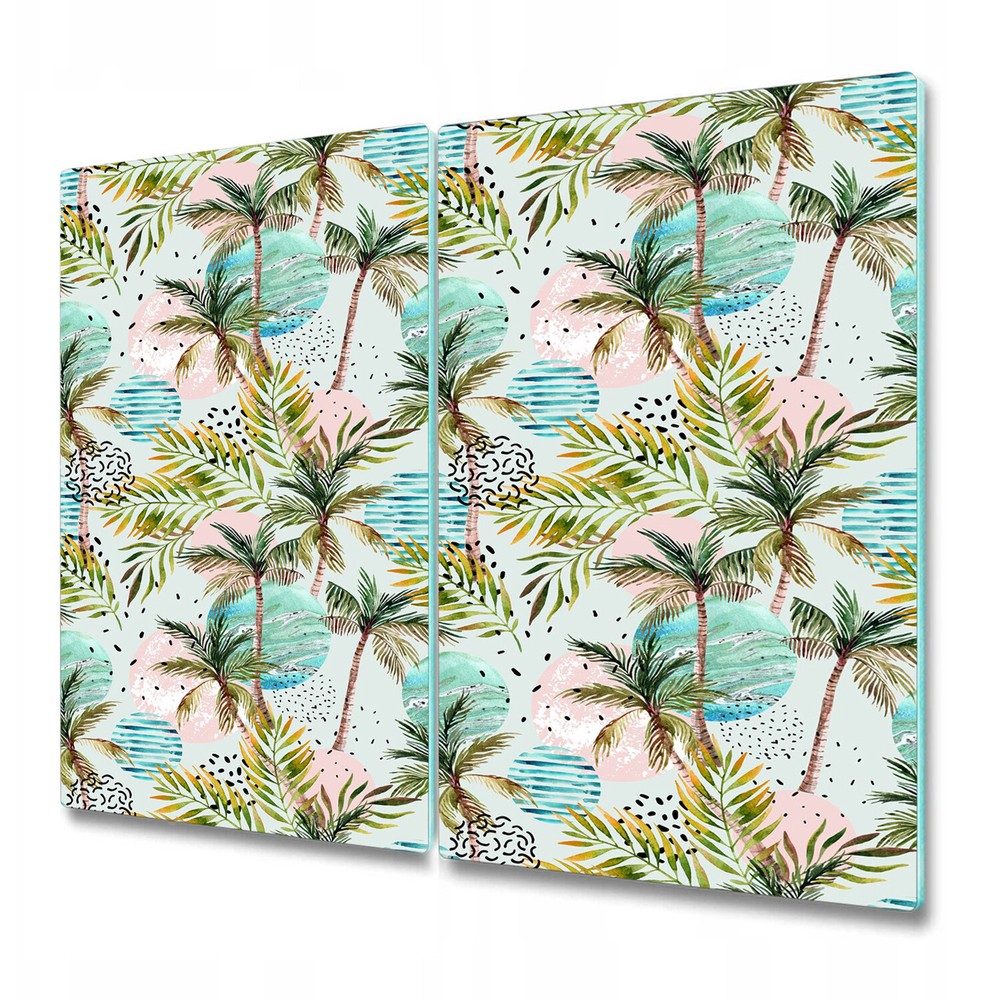 Glass Chopping Board Utensil Board Holiday Palms abstract painting 2x30x52