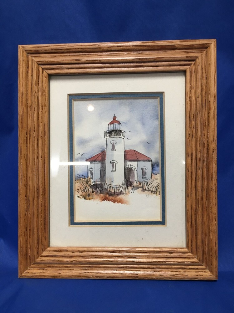 Water Color w/ Matte & Oak Frame Original Piece